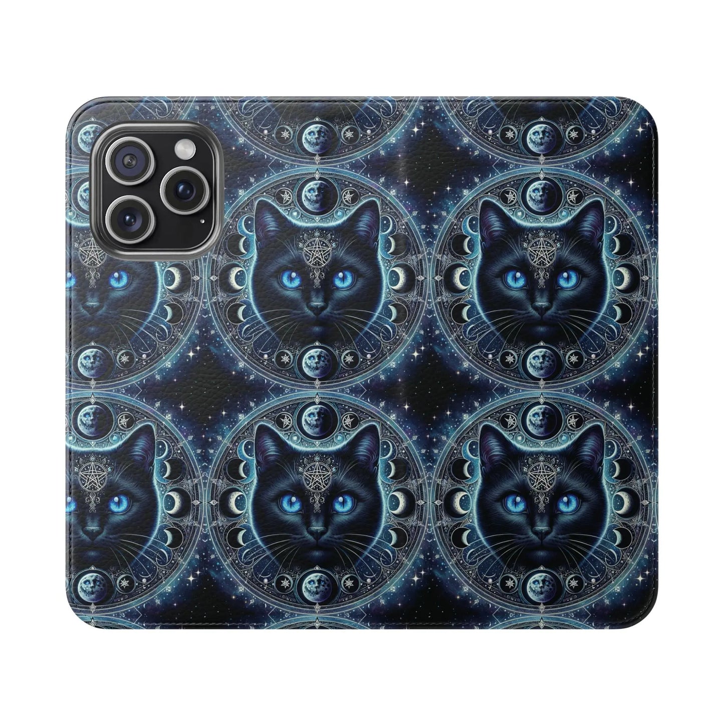 Cosmic Cat Flip Case - Stylish Galaxy Design for Cat Lovers Printify