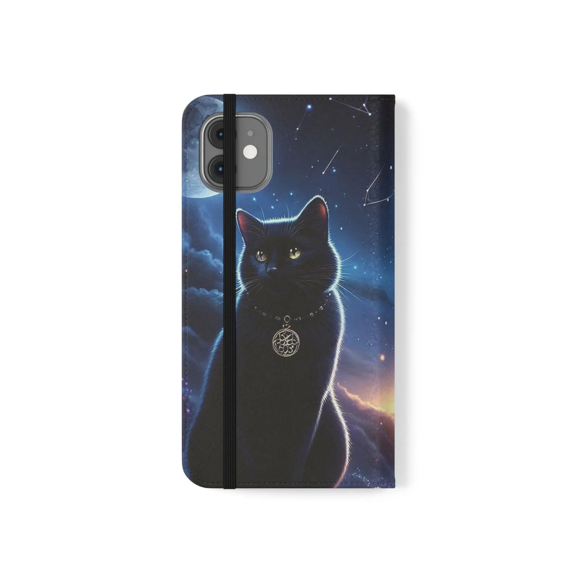 Artistic Flip Cases with pagan and Celestial Designs – Stylish Phone Wallet for Everyday Use. WitchyPets.com