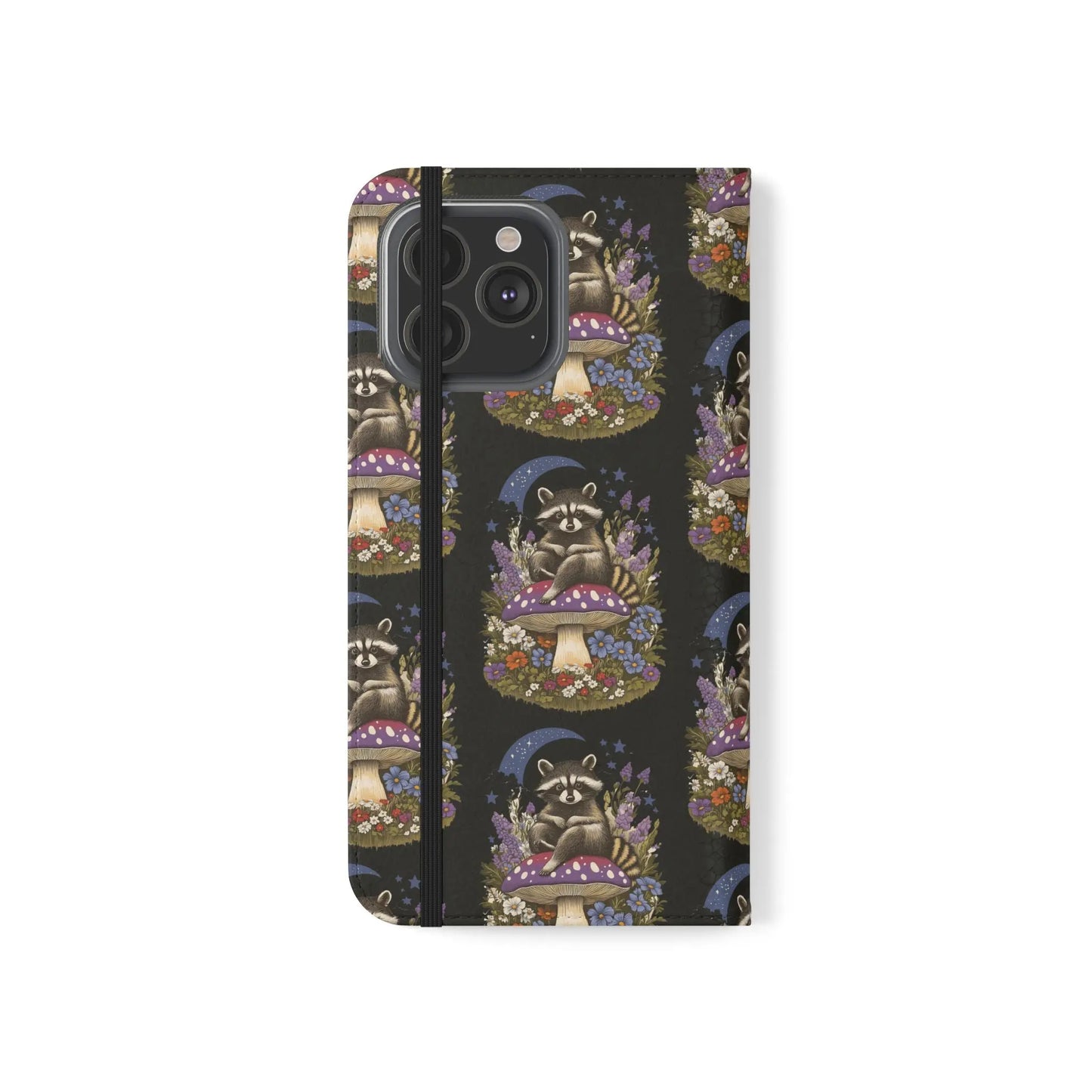 Raccoon Flip Case - Whimsical Wildlife Design for Phone Protection Printify