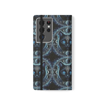 Cosmic Cat Flip Case - Stylish Galaxy Design for Cat Lovers Printify